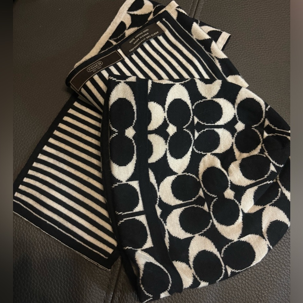 Coach scarf and beanie set